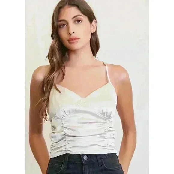 Forever 21 Ruched Satin Criss Cross Cami - Picture 4 of 6